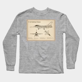 F-16 Fighting Falcon Fighter - SD Long Sleeve T-Shirt